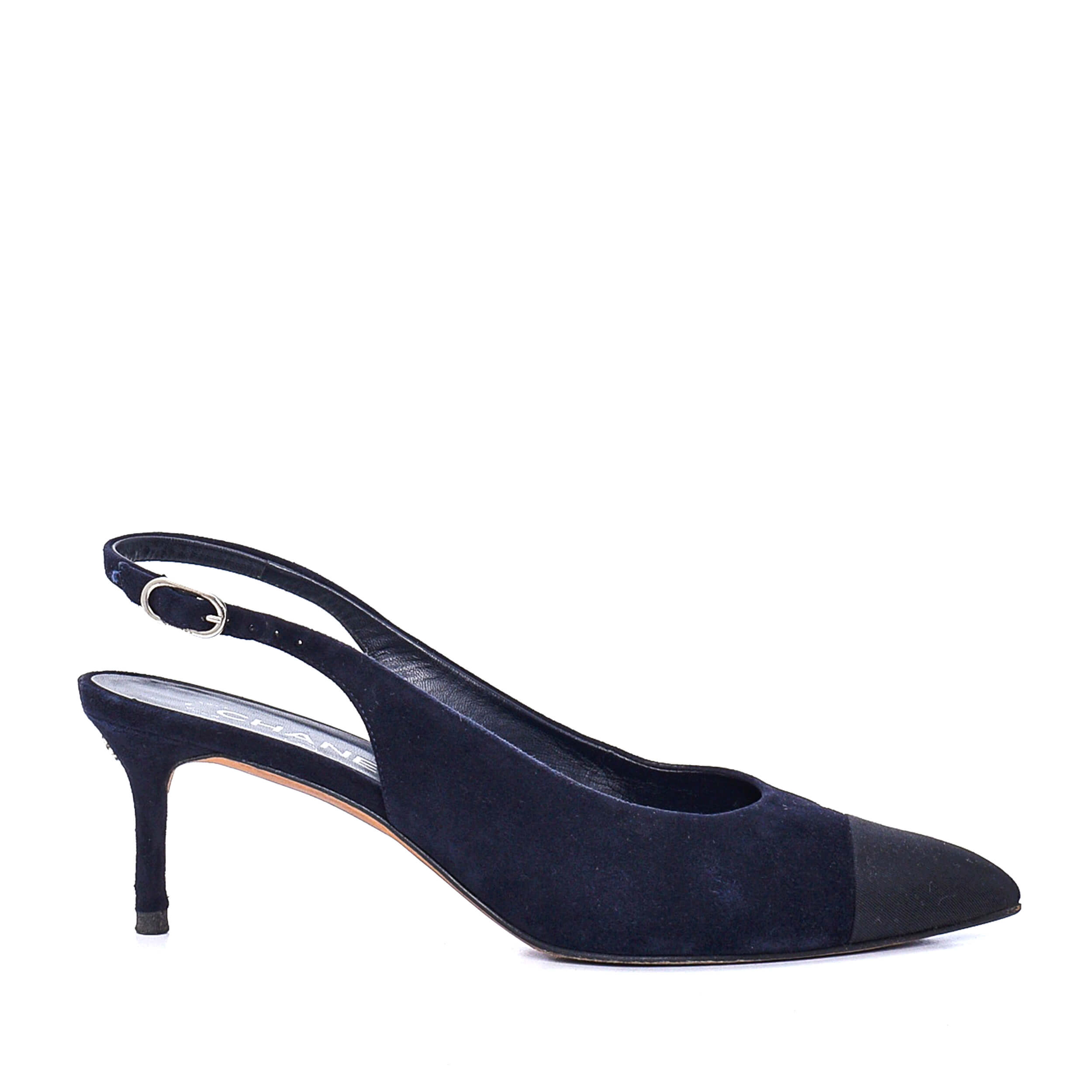 Navy suede outlet slingbacks